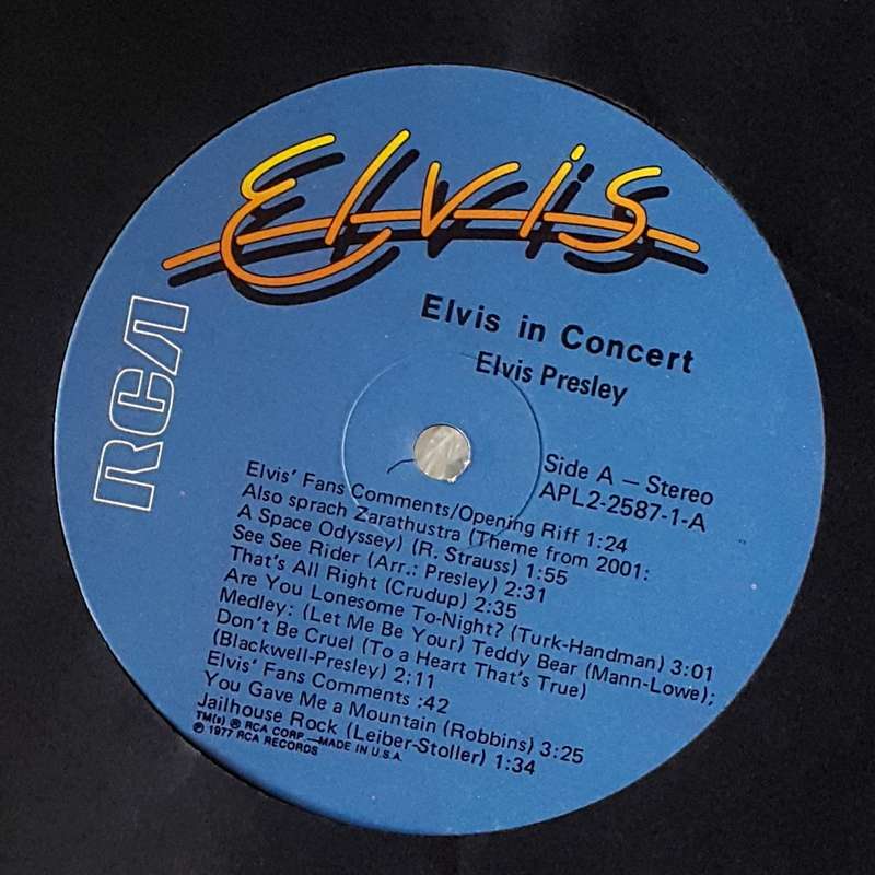 ELVIS PRESLEY - ELVIS IN CONCERT 2 × Vinyl, LP, Album, Indianapolis Country: US Released: Oct 1977