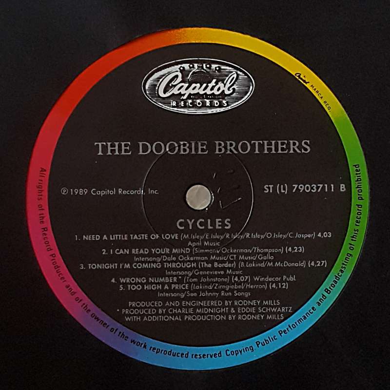 THE DOOBIE BROTHERS - CYCLES Vinyl, LP, Album Country: South Africa Released: 1989