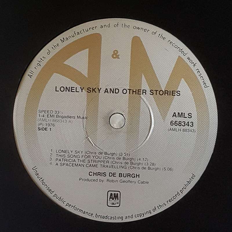 CHRIS DE BURGH - LONELY SKY AND OTHER STORIES(RARE ALBUM!!) Vinyl, LP, Album Country: S/Africa: 1976
