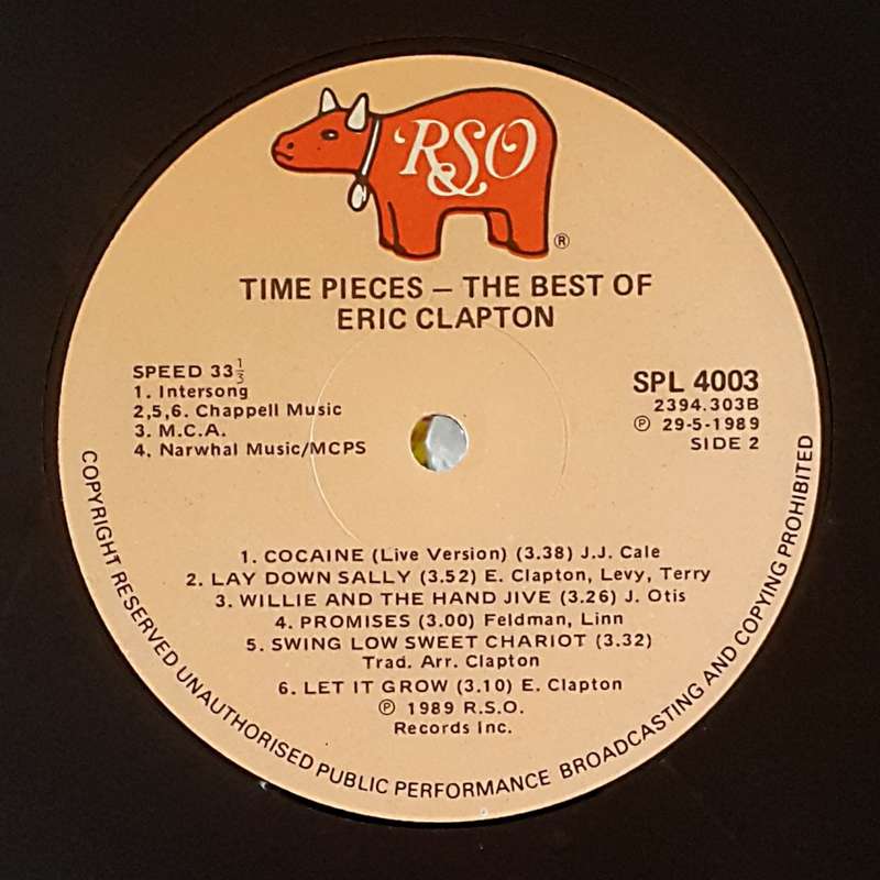 ERIC CLAPTON - TIME PIECES Vinyl, LP, Comp. Country: SA Released: 1989(Digitally Mastered) - RARE!!