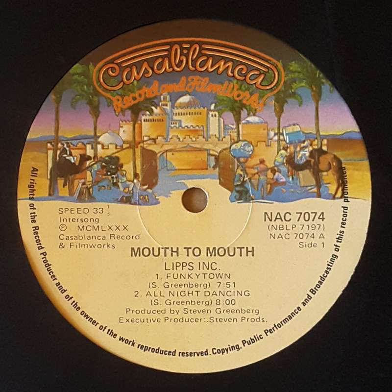 LIPPS INC - MOUTH TO MOUTH Vinyl, LP, Album Country: South Africa Released: 1979