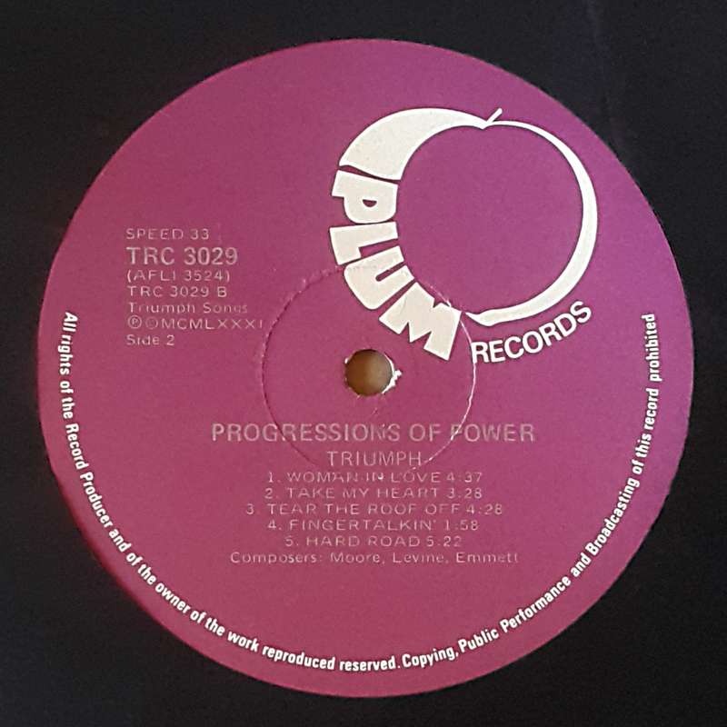 TRIUMPH - PROGRESSIONS OF POWER Vinyl, LP, Album Country: South Africa Released: 1981