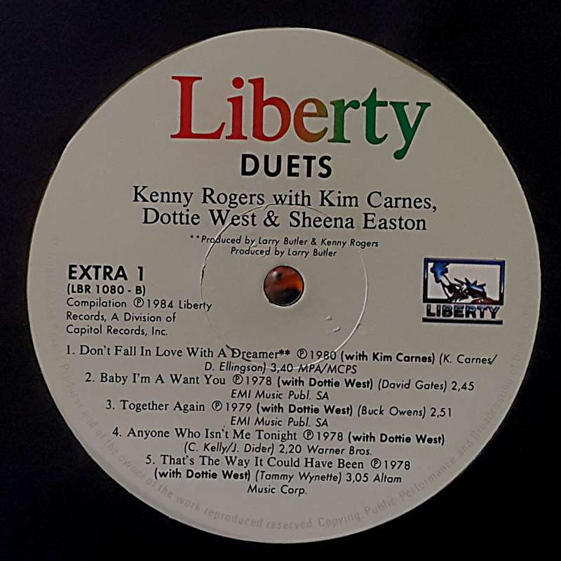 KENNY ROGERS - DUETS Vinyl, LP, Compilation Country: South Africa Released: 1984