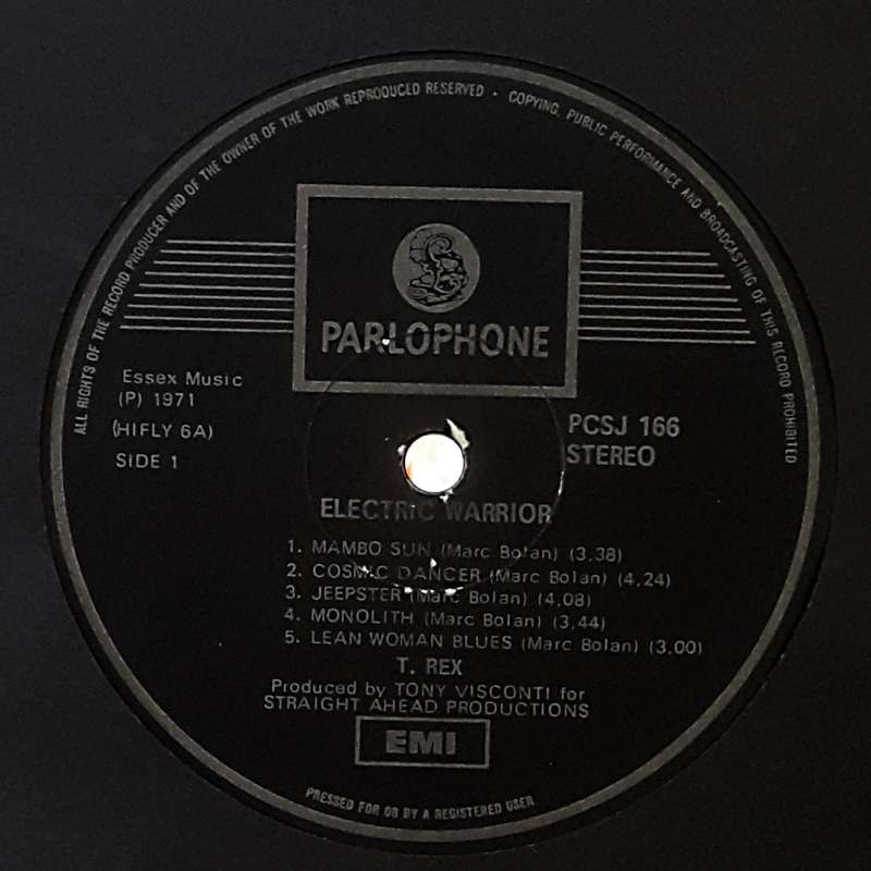 T.REX - ELECTRIC WARRIOR Vinyl, LP, Album Country: South Africa Released: 1971