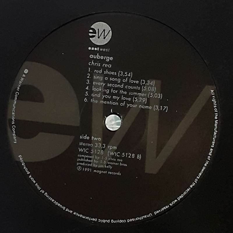 CHRIS REA - AUBERGE Vinyl, LP, Album Country: South Africa Released: 1991