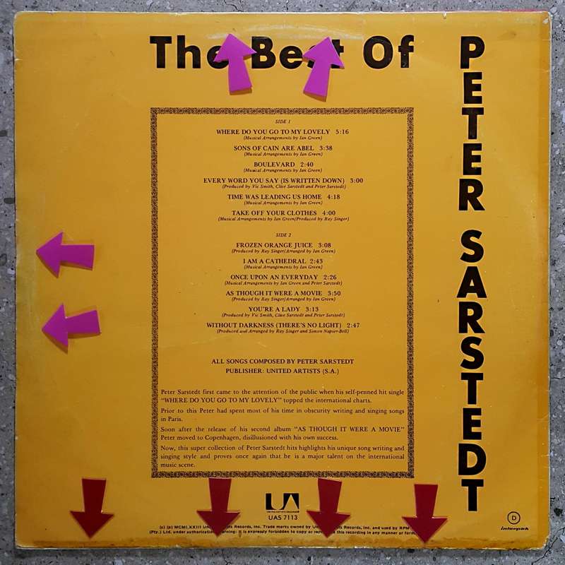 PETER SARSTEDT - THE BEST OF PETER SARSTEDT Vinyl, LP, Compilation Country: South Africa: 1975