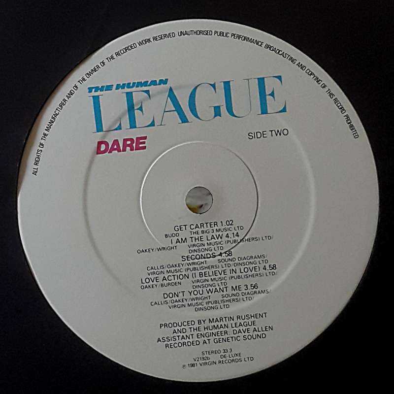 THE HUMAN LEAGUE - DARE Vinyl, LP, Album, Stereo, CBS Pressing, Gatefold Country: UK Released: 1981