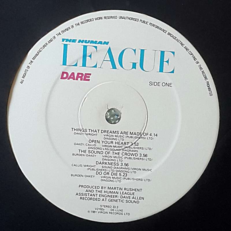 THE HUMAN LEAGUE - DARE Vinyl, LP, Album, Stereo, CBS Pressing, Gatefold Country: UK Released: 1981