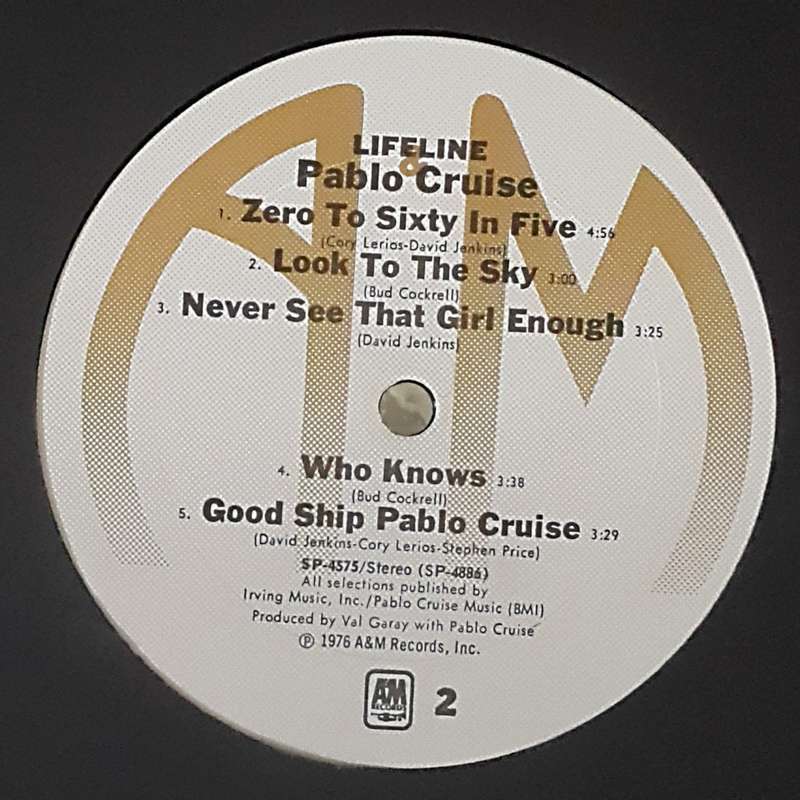 PABLO CRUISE - LIFELINE Vinyl, LP, Album, Pitman Pressing Country: US Released: 1976