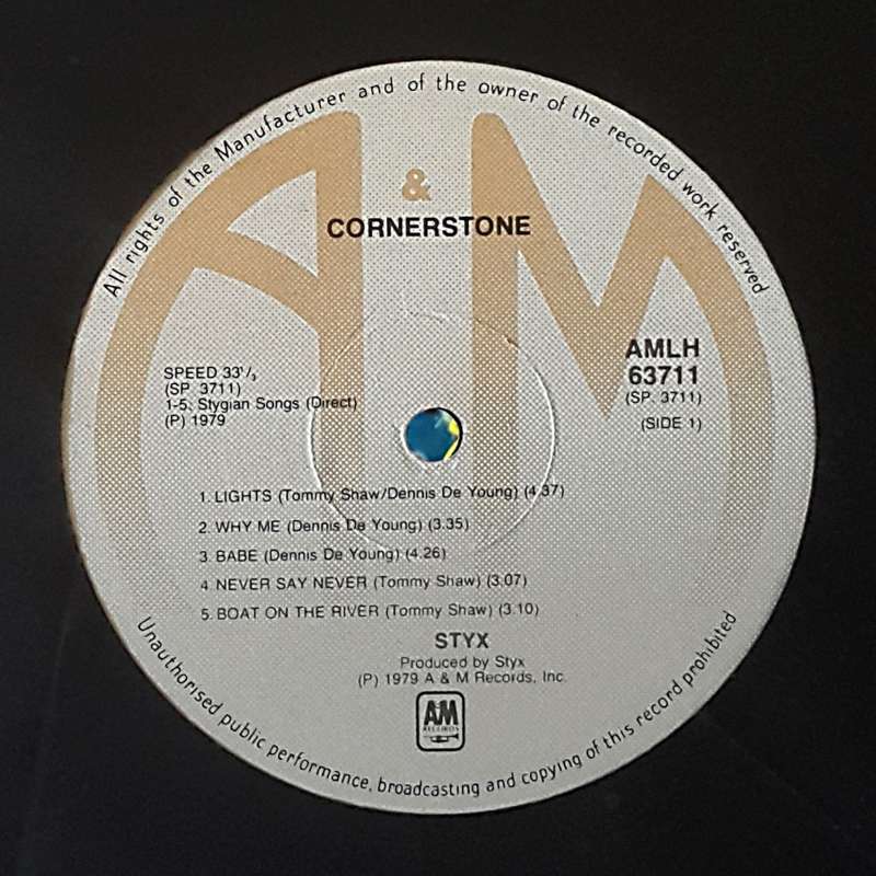STYX - CORNERSTONE Vinyl, LP, Album Country: South Africa Released: 1979
