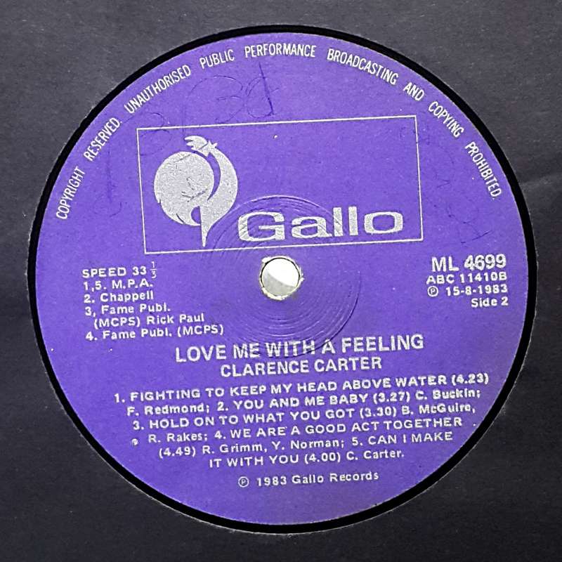 CLARENCE CARTER - LOVE ME WITH A FEELING Vinyl, LP, Album, Country: South Africa Released: 1983