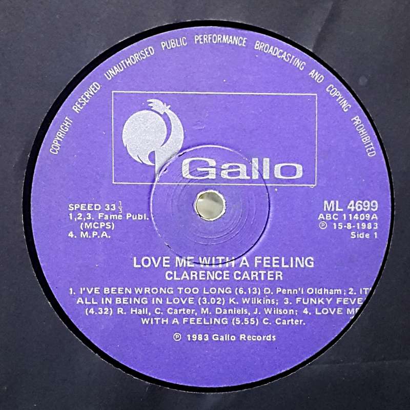 CLARENCE CARTER - LOVE ME WITH A FEELING Vinyl, LP, Album, Country: South Africa Released: 1983