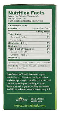 SweetLeaf Natural Stevia Sweetener, 70 Count
