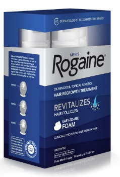 Rogaine Mens Regrowth Foam 5% Unscented 3 Month Supply