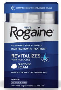 Rogaine Mens Regrowth Foam 5% Unscented 3 Month Supply