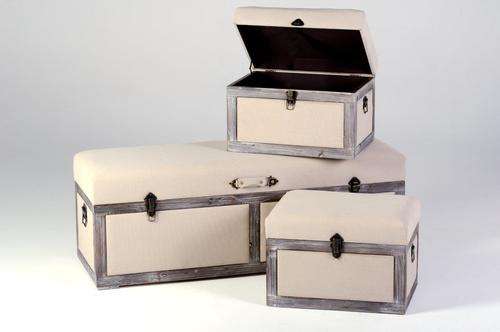 Rustic Three Piece Ottoman Set - Shopsoiled