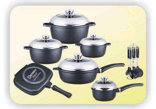 18 Piece Non-Stick Die Cast Aluminium Cookware Set