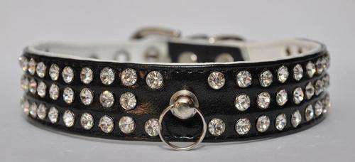 Crystal Bling Black Dog Collar