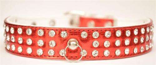 Red Diamante Dog Collar