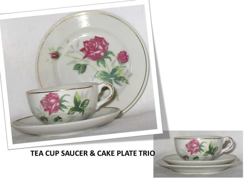 *TEA CUP*SAUCER*CAKE PLATE* GORGEOUS MINIATURE PORCELAIN TRIO