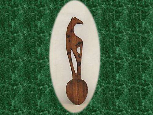 *TEASPOON* AFRICAN HAND CARVED GIRAFFE TEASPOON*