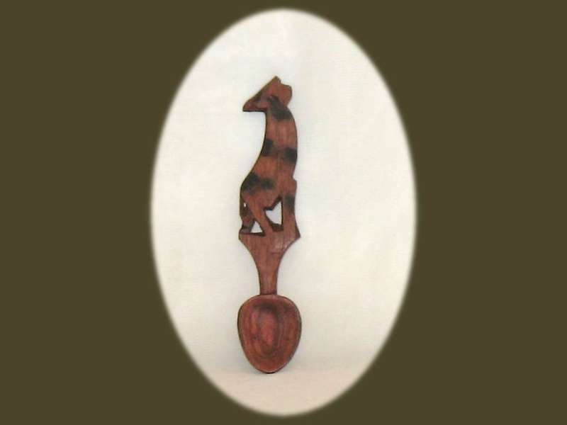 TEASPOON* AFRICAN HAND CARVED ELEPHANT TEASPOON*
