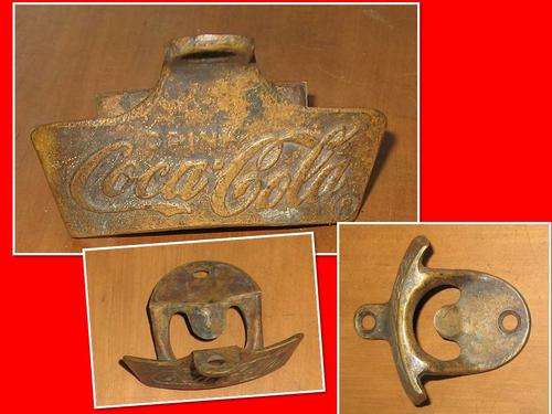 VINTAGE * ORIGINAL BRASS COCA COLA BOTTLE OPENER *  See Sweetleaf 4 more bargains