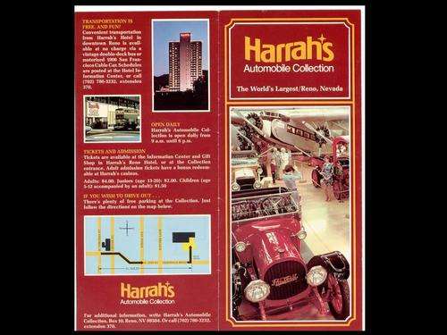 VINTAGE FLYER * HARRAH'S AUTOMOBILE COLLECTION NEVADA see Sweetleaf 4 more bargains