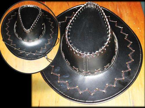 BEAUTIFUL BLACK COWBOY HAT * 200mmX170mm=INSIDE *