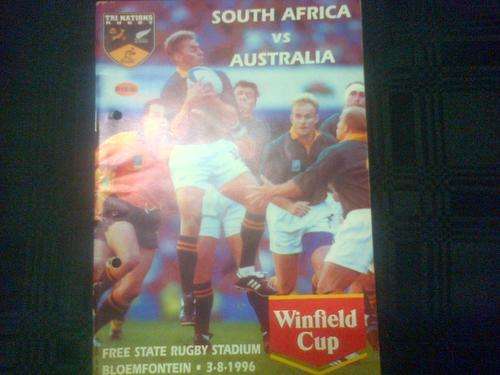 OFFICIAL MATCH PROGRAM : SA VS AUS 3/8/96 - BLOEMFONTEIN