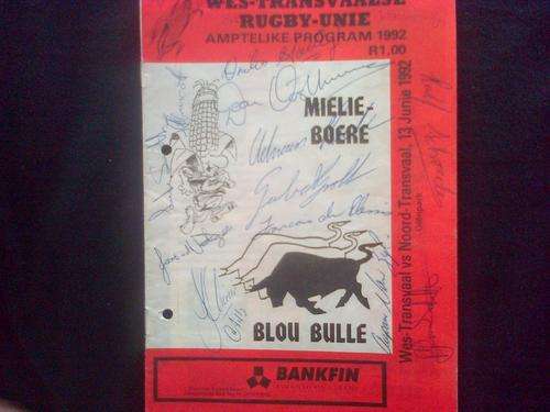 OFFICIAL MATCH PROGRAM : WTVL VS NTVL 13/6/1992 - OLENPARK WITH SIGNATURES