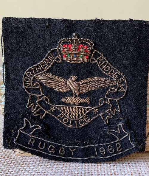 NORTHERN RHODESIA POLICE RUGBY BLAZER BADGE 1962