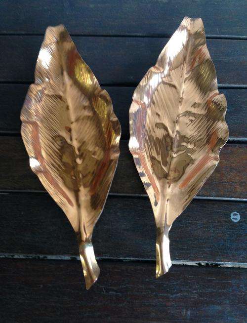 2 LARGE COPPER LEAFS ( RHODESIAN)
