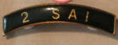2 SA infantry shoulder metal title - pins intact