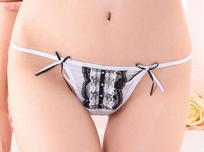 Great Quality: Sexy White & Black Lace Thong (M) Local Stock
