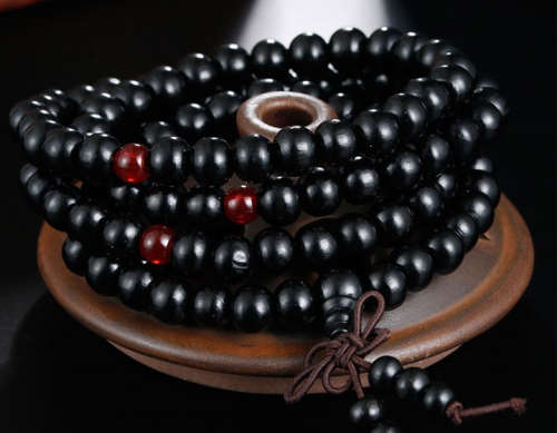 Sandalwood Buddhist Meditation Prayer Bead Wood for Men/Women - Black