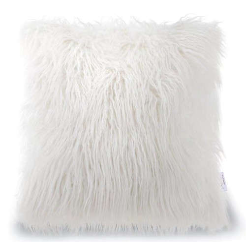 fluffy cushion cover -only cover-white
