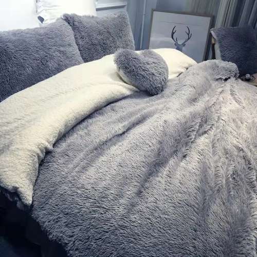 5 piece thick fluffy comforter set-queen