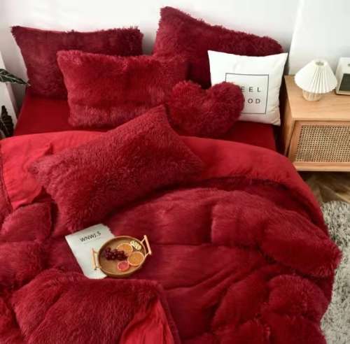 5 piece thick fluffy comforter set-queen
