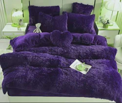 5 piece thick fluffy comforter set-queen
