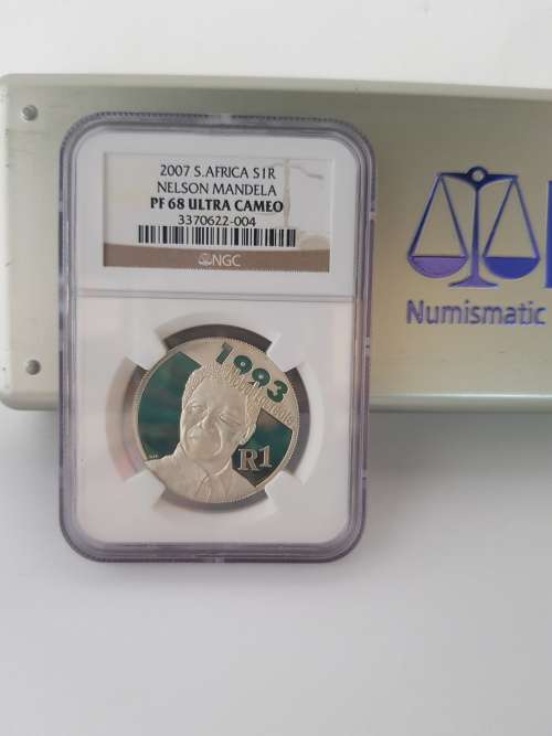 **NELSON MANDELA SILVER PROOF R1-NGC GRADED PF68 ULTRA CAMEO-GREAT LOOKING COIN!!!**