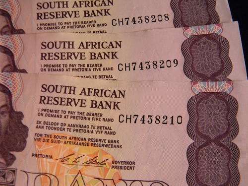 THREE NOTES IN SEQUENCE/AU CONDITION/1990-/-CL STALS-/-FIVE RAND-/-TYPE 2-/-FIRST AND ONLY ISSUE/