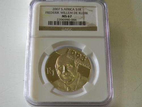 2007 PROTEA SERIES F.W de KLERK-GRADED A HIGH MS67 BY NGC-GRAB A BARGAIN!!!