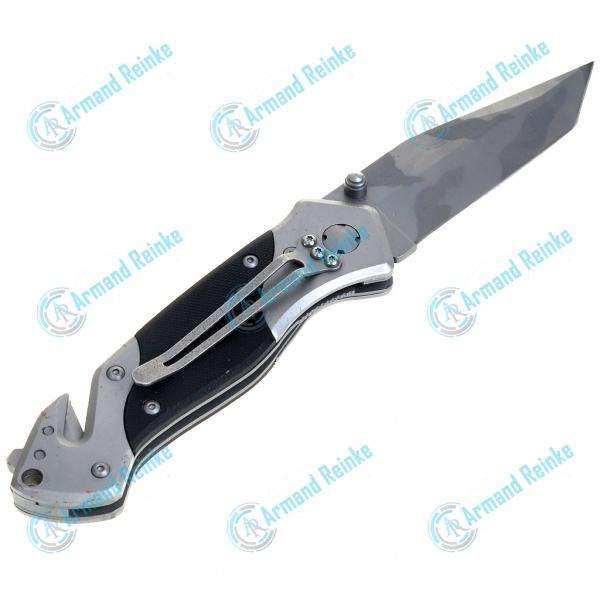 ***GENIUNE*** M-Teck USA Metal Folding Pocket Knife with Clip - Black + Silver !!
