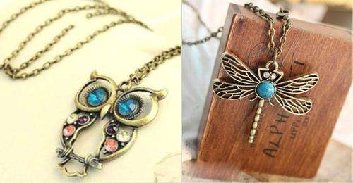 *** 2 TIPES AVAILABLE*** OWL/DRAGONFLY NECKLACE!