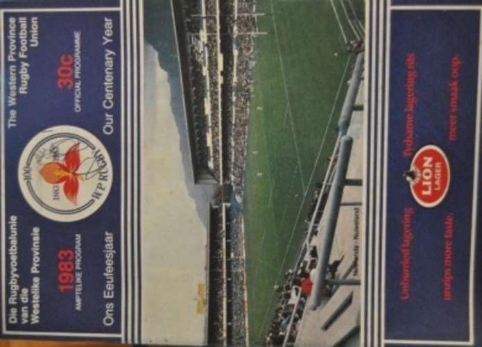 Programme WP vs President's Centenary Team Newlands 27 July 1983