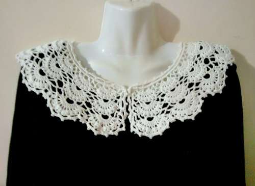 crocheted linen collar