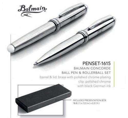 Balmain Concorde Ball Pen & Rollerball Set - Buy Now Pay Later