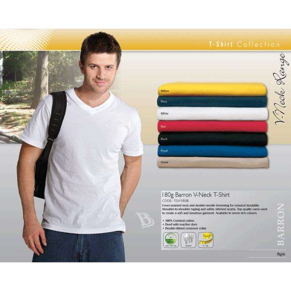 180g Barron V-Neck T-shirt - Buy Now Pay Later