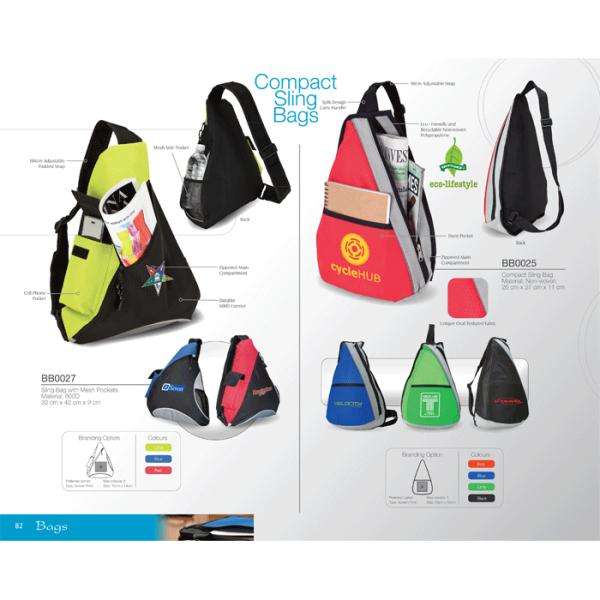 Sling Bag with Mesh Pockets - 600D - Buy Now Pay Later
